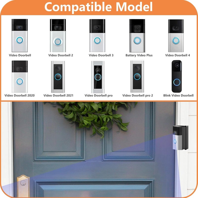 Mamerry Adjustable (30 to 55 Degree) Video Doorbell Mount, Doorbell Camera Angle Wedge Kit Bracket Compatible with All-new Battery Doorbell (2024 release) for Houses, Apartments, Home, Renter - Image 2